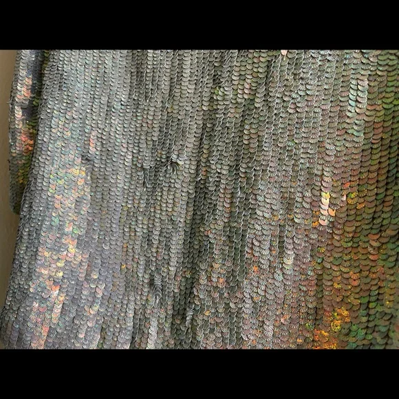French Connection Pearl Queen Iridescent Sequin Jacket purchased size US 6 READ - Picture 7 of 16